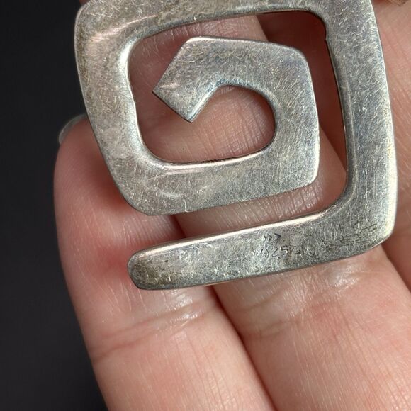 Silpada Retired Sterling Silver Geometric Spiral Pendant Necklace .925 - Picture 5 of 7